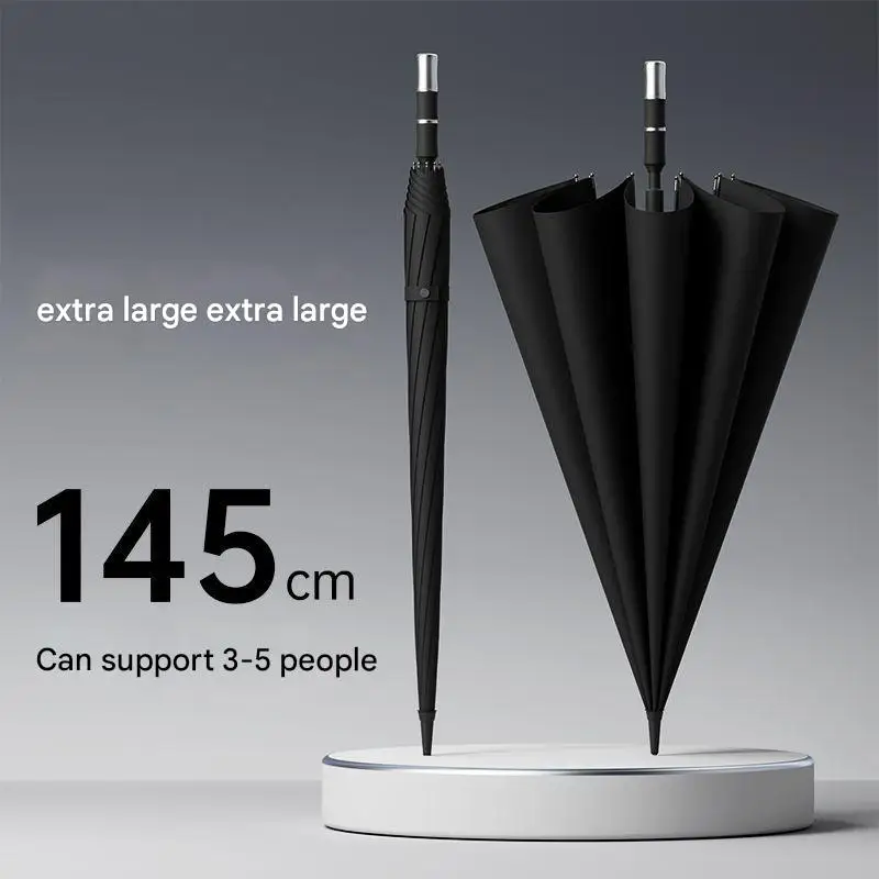 

High-end Automatic Extra Large Reinforced Thickened Sturdy Storm-resistant Umbrella Men's Three People Long Handle Umbrella