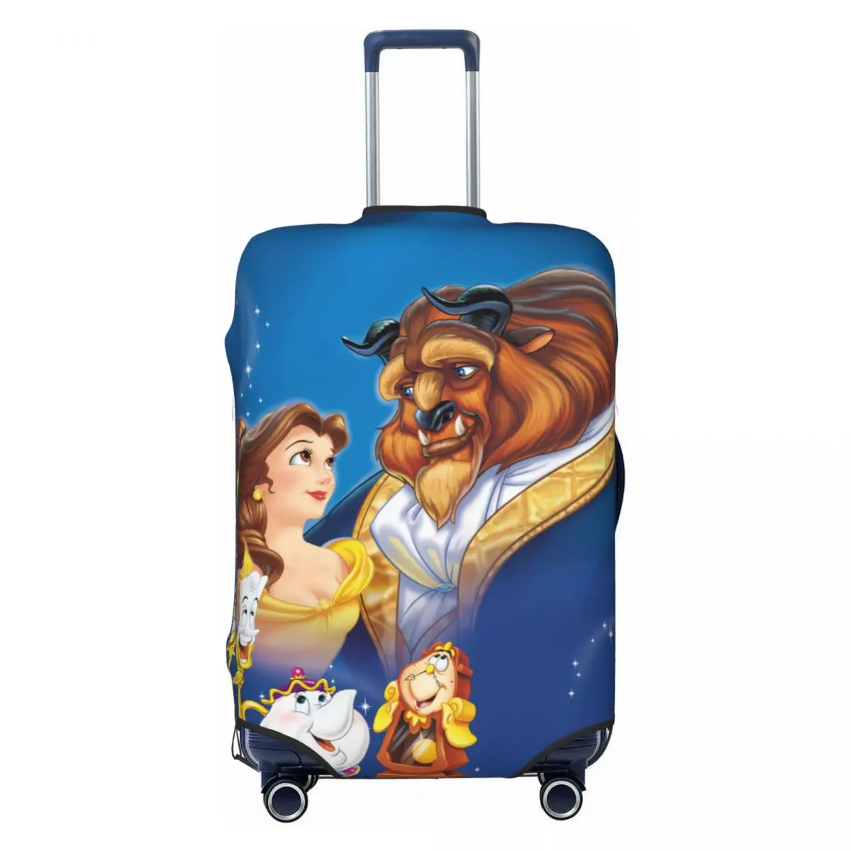 

Fashion Cartoon Beauty And The Beast Luggage Cover Protector Washable Animated Film Travel Suitcase Covers