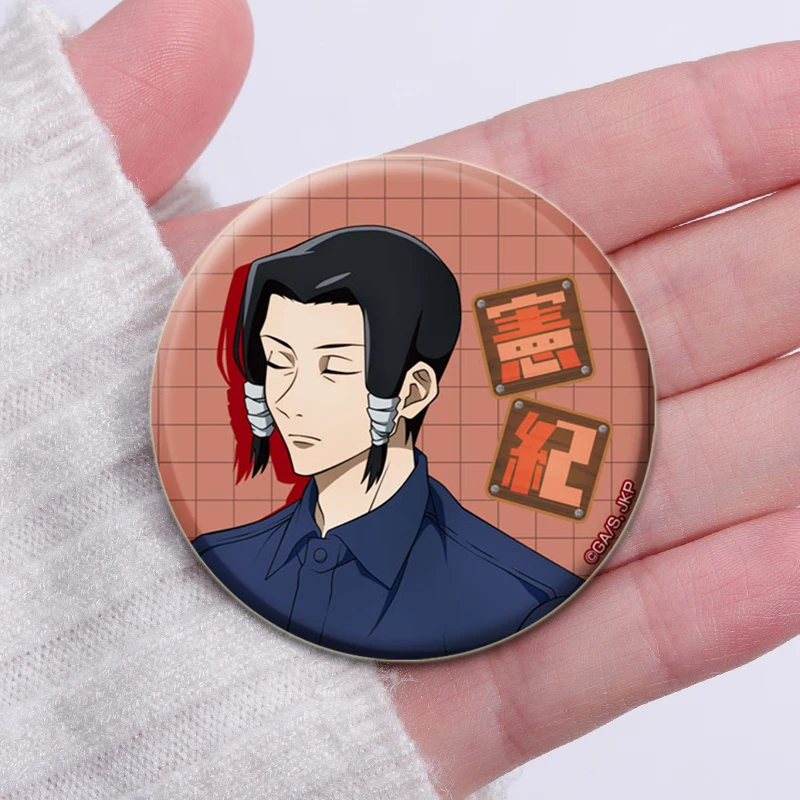 Broches de Anime Jujutsu Kaisen, insignia de cuello de mochila, alfileres de solapa de dibujos animados, regalos de joyería, colecciones de fanáticos, 32/44/58mm