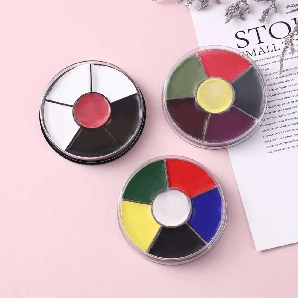 SFX 6 Colors Face Paint Palette Water Activated Clown Face Body Makeup Body Paint Palette Festival