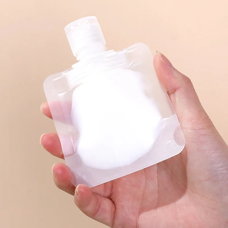 100Pcs 30ml-100ml Empty Travel Size Squeeze Pouch Stand Up Bags Mini Cosmetic Containers For Toiletry Lotion Shampoo Shower Gel