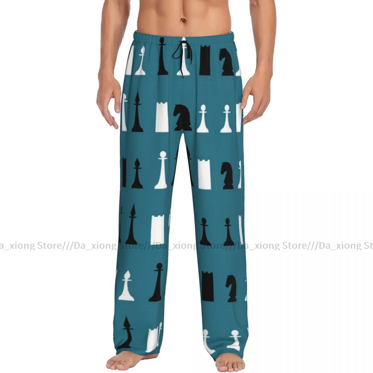 Pijama solto casual masculino, calças de dormir, calças de xadrez, pijamas confortáveis