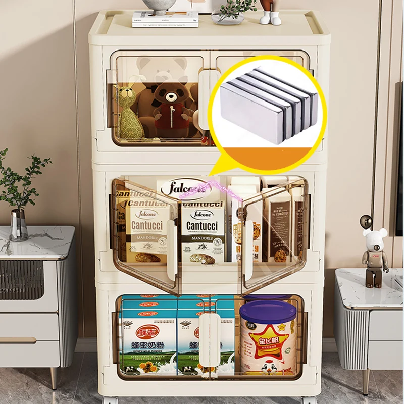 80cm Storage Bins Large-capacity Transparent Multi-functional Classification Storage Box Bedroom Wardrobe Organizing Cabinet Box