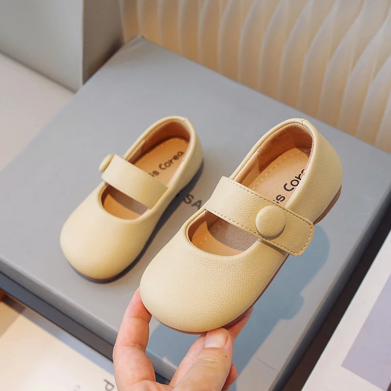 

Spring Autumn Fashion Kids Leather Shoes for Girls Solid Color Breathable Toddlers Mary Janes Children Causal Flats Single Shoes