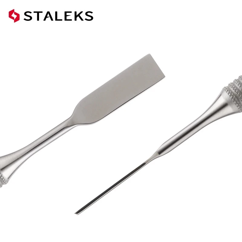 STALEKS Manicure Dead Skin Double-Headed Steel Push Ring-shaped Push Flat Push Nail Tool acne blackhead removal Tools PE-51-1