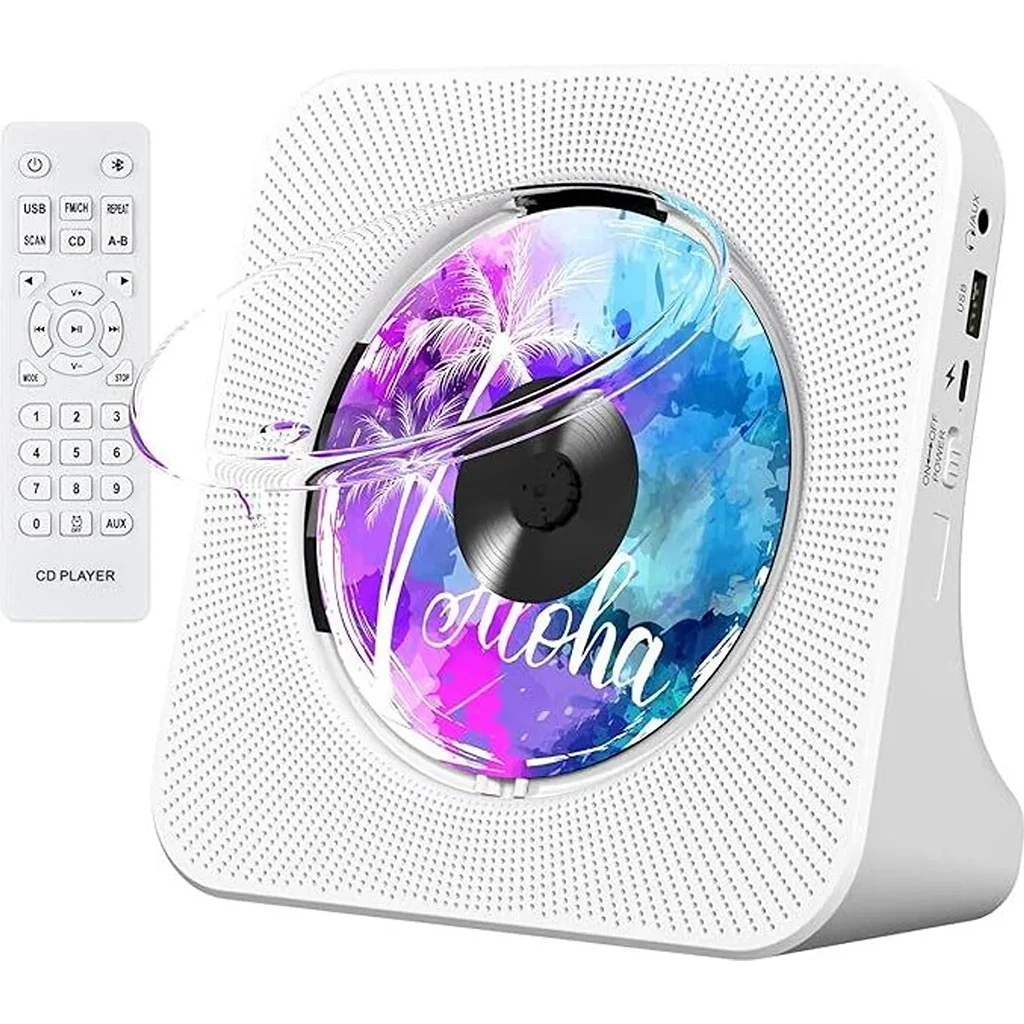 مشغل أقراص مضغوطة بلوتوث، مشغل أقراص مضغوطة مع مكبرات صوت HIFI، مشغل أقراص مضغوطة لسطح المكتب مع شاشة LED، مشغل موسيقى CD مع جهاز تحكم عن بعد
