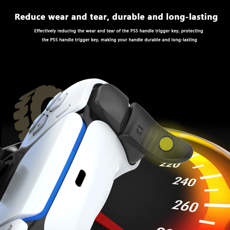 L2 R2 Anti-slip Trigger Extender Lengthened, Analog Extender Button Kit For PS5 Controller Games & Accessories Drop Ship