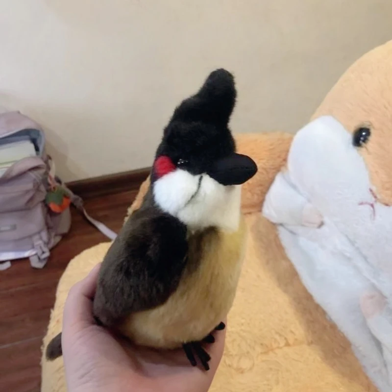 Mignon simulé joue rouge Bulbul doux en peluche poupée jouet jeter oreiller sac à dos pendentif modèle ornements enfants cadeau d'anniversaire