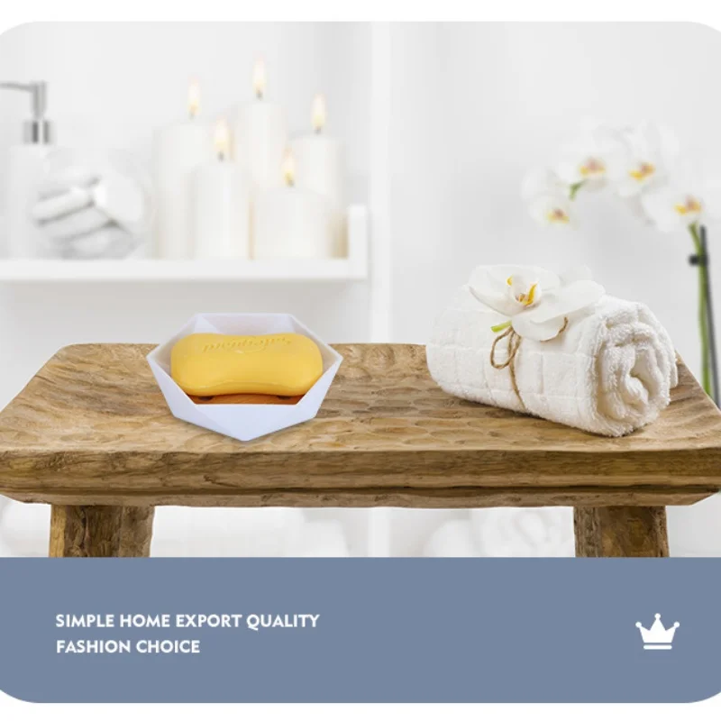 Ensemble d'accessoires de salle de bain hexagonaux en plastique bambou bois, usage domestique et hôtelier, 8 pièces, T227-8