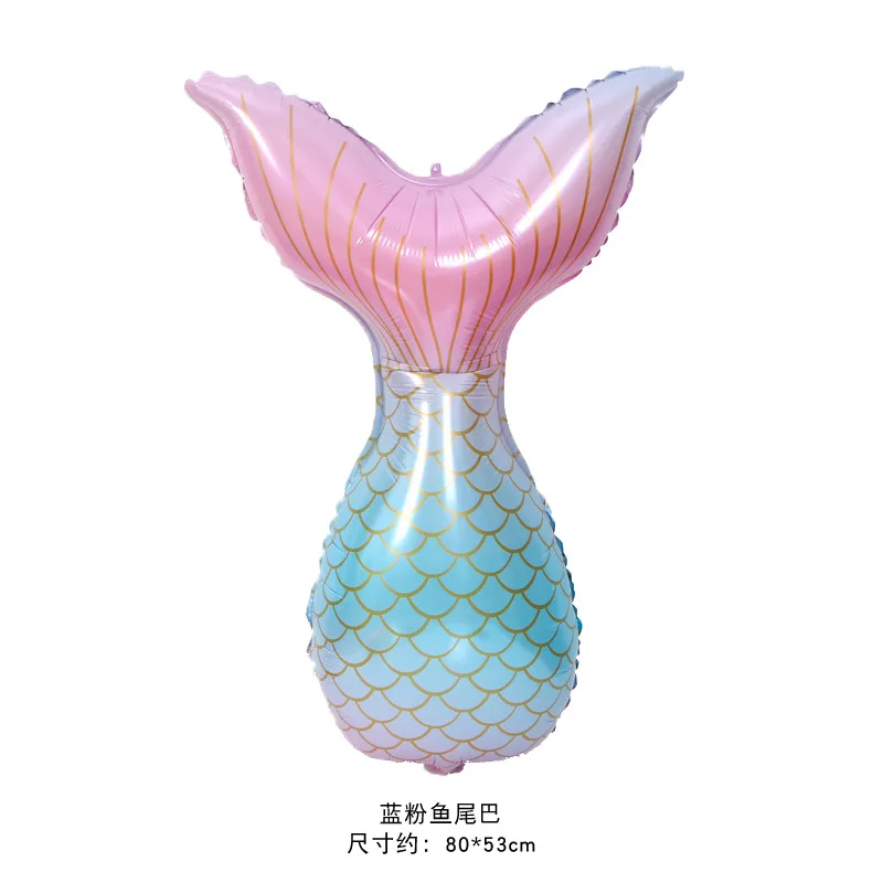 29pcs Purple Green Pink Latex Balloons with Mermaid Tail Shell Foil Balloon for Girls Birthday Party Decoration Baby Shower - view 4