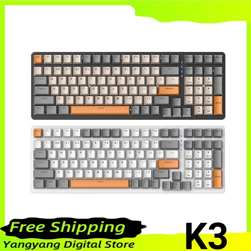 

K3 single mode Type-c mechanical keyboard ergonomic full key rollover 100 keys RGB backlight e-sports gaming keyboard