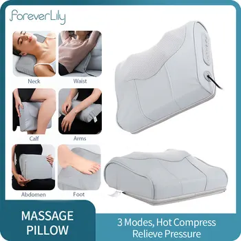 20 heads neck and back massage pillow multi-function Shiatsu kneading massage waist body constant temperature pillow cushion
