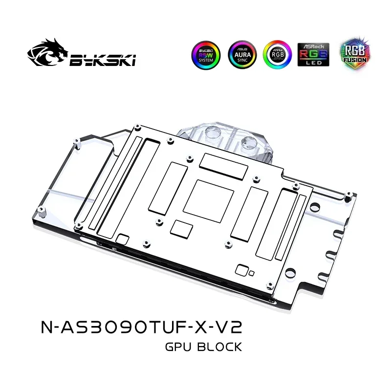 Imagem -03 - Bykski Gpu Bloco de Água para Asus Tuf Rtx3090 3080 3080ti Placa Gráfica do Jogo Gpu Cooler Radiador Argb Aura Sync N-as3090tuf-x-v2