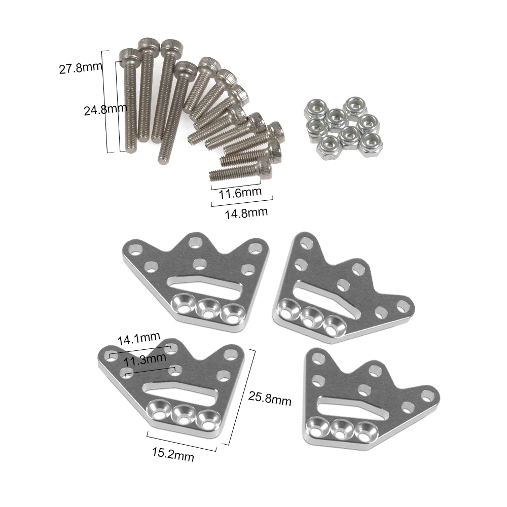 MIBIDAO-Chassi ajustável de metal, kit de elevação, montagem para Axial SCX10, 90059, 90047, 90046, Wrangler 1:10 RC Crawler, modelo de carro