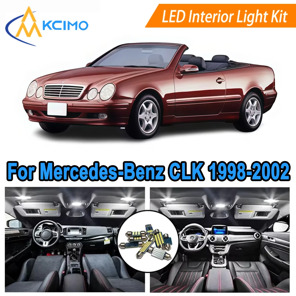 

Direct Fit LED Interior Bulb Set For Mercedes-Benz CLK Class A208 Cabriolet 1998-2002 LED Interior Lights Super Bright 6000K