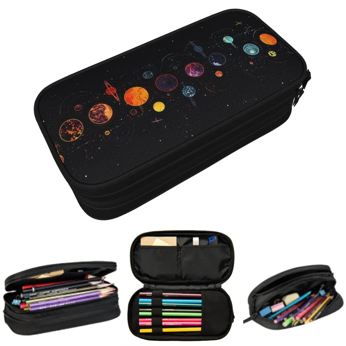 Solar System Pencil Case for Boy Girl School Pen Box Pencil Bag Stationery Supplies Pen Holder Bag