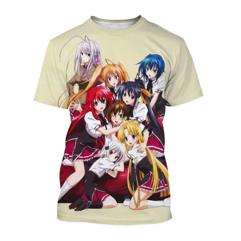 Summer High School DxD Anime Girl 3D Print T-Shirts Men Women Fashion Oversized Short Sleeve T Shirt Kids Tees Tops Man Clothing