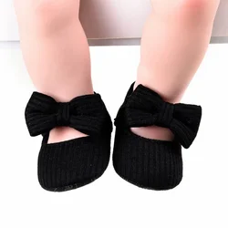 Mary Jane flats sapatos para bebês, sola macia, primeiro andador, antiderrapante, bowknot, princesa, pré-caminhantes, vestido de noiva, infantil, criança