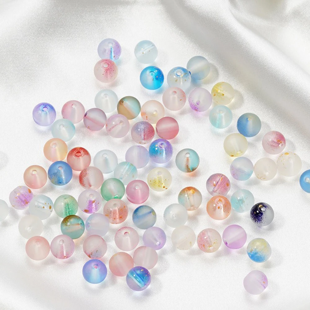 

Glass Beads Confetti Bracelet Beads Crystal Spacers for Bracelet Necklace Jewelry Making Accessories Round Marble Beads