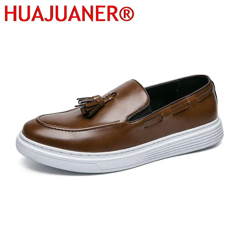 

Italy Classic Men's Casual Shoes Fashion Leather Loafers Men Tassel Office Dress Shoes Driving Moccasins Comfortable Party Man