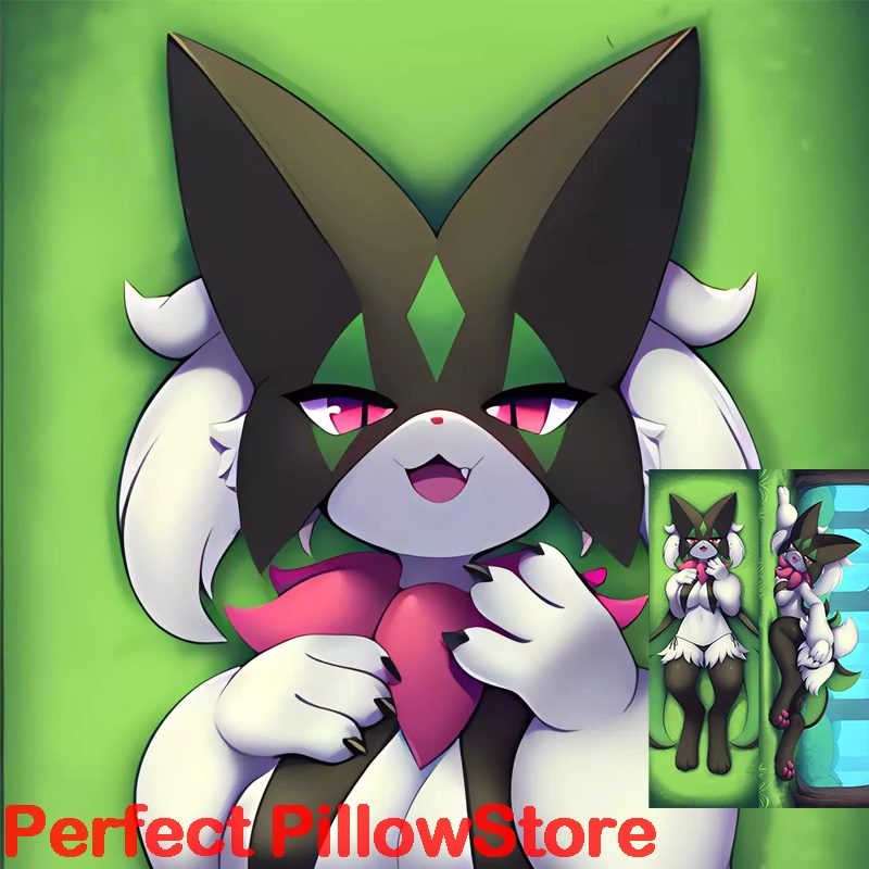 Dakimakura أنيمي Meowscarada فروي على الوجهين طباعة وسائد الجسم بالحجم الطبيعي غطاء وسادة الكبار #1