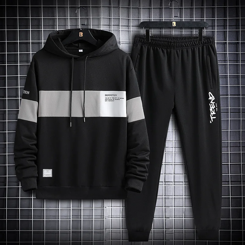 Tracksuit Men 2 Piece Sets Hip Hop Clothes for Men Outfits Streetwear Casual Sweatshirt and Pants Set Fashion Men Clothing