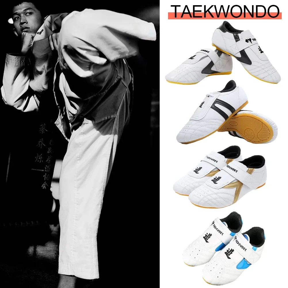 Breathable White Taekwondo Shoes Kung Fu Shoes Wushu Taichi Karate Martial Arts Wrestling Fighting Sneakers