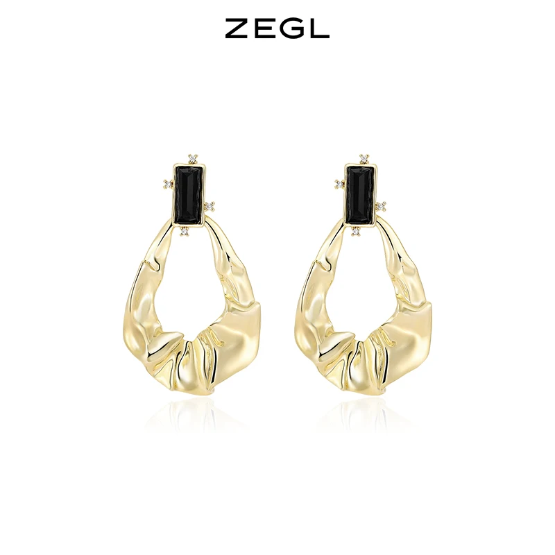 

Wrinkled earrings for women with a niche design sense, high-end and unique retro earrings