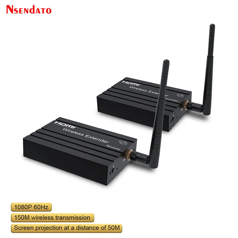 Extension Audio-vidéo sans fil HDMI 5G 1080P, transmetteur et récepteur 150M, émetteur-récepteur vidéo HDMI, dongle d'affichage pour caméra PC TV