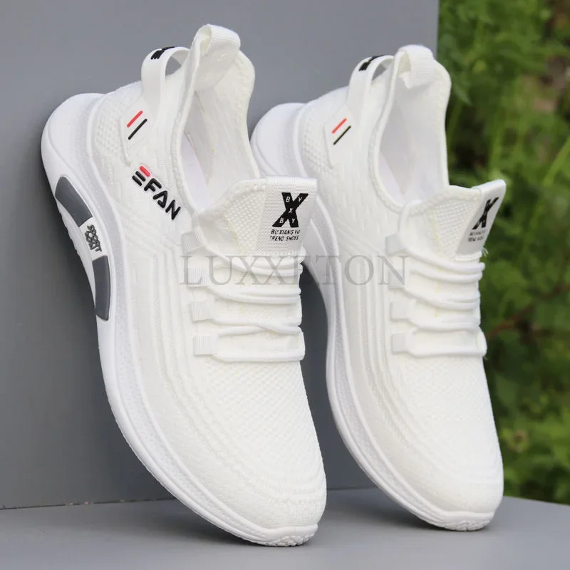 Spring White Casual Shoes Breathable Non Slip Walking Sneakers Men Shoes Outdoor Comfortable Fashion Lace Up Running Shoes