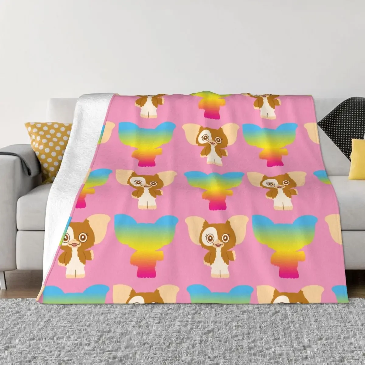 Gizmo Rainbow Blankets Fleece Decoration Multi-function Super Soft Throw Blankets for Home Outdoor Quilt