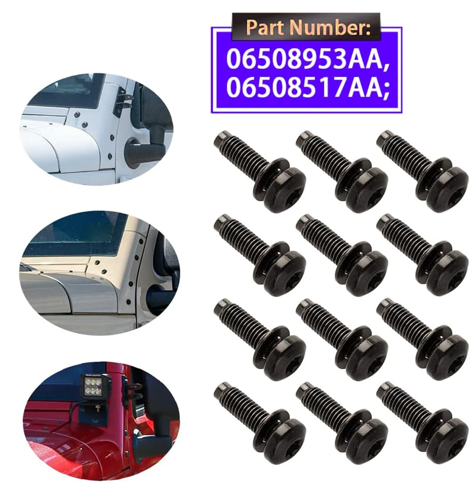 Car Roof Top Fixing Screws Hardtop Nuts Bolts For Jeep Wrangler TJ JK 2007-2017 Original Parts Replacement 06508953AA 06508517AA