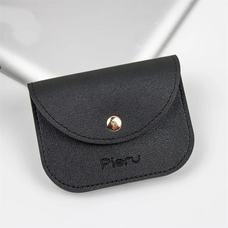 Fashion Brand Leather Purses For Women With Snap Button Coin Wallet Document Holder Coin Purse Children's Bag Girls Change Purse