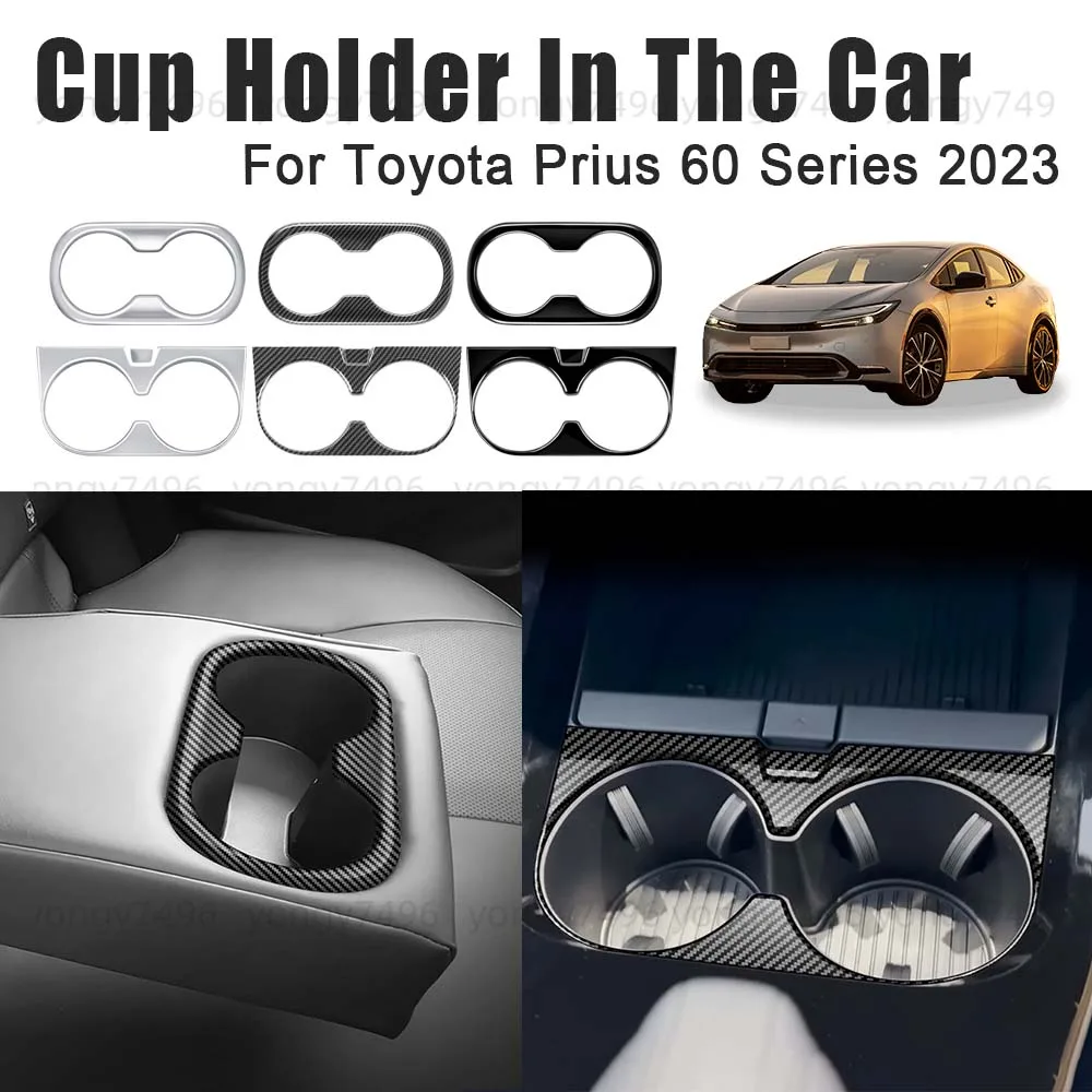 

Car Upgrade Cup Holder In The Car For Toyota Prius 60 Series 2023 Carbon Fiber Silver Black Decoration Central Control Water Cup