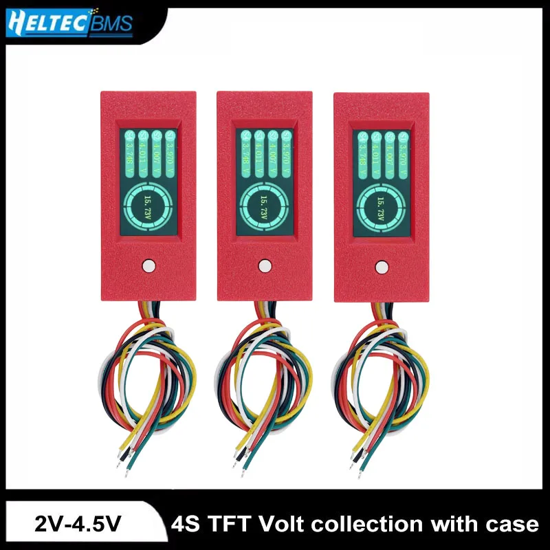 4S Voltage Tester with Case for Active Equalizer Balancer 4S BMS Lifepo4 /Lipo/LTO Battery Equalization Capacitor