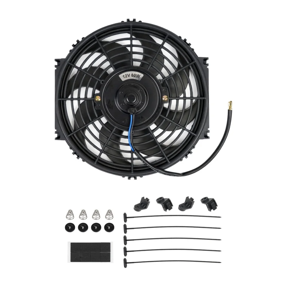 High Airflow Fan 12V Car Fan for versatile Installation Options Black 10 Inch Car Engine Fan Car Fan Reversible Design