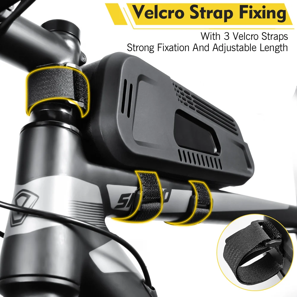 NEWBOLER-bolsa para bicicleta a prueba de lluvia, bolsa para cuadro de tubo frontal superior, gran capacidad, para bicicleta de montaña y carretera, accesorios negros para bicicleta