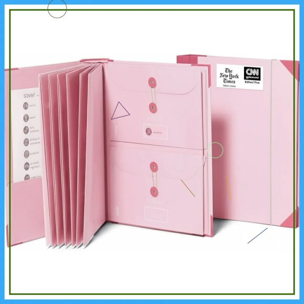 Premium Document Organizer 2025 Edition with Acid-Free Cloth-Bound Design and Expandable Pockets for Home Filing