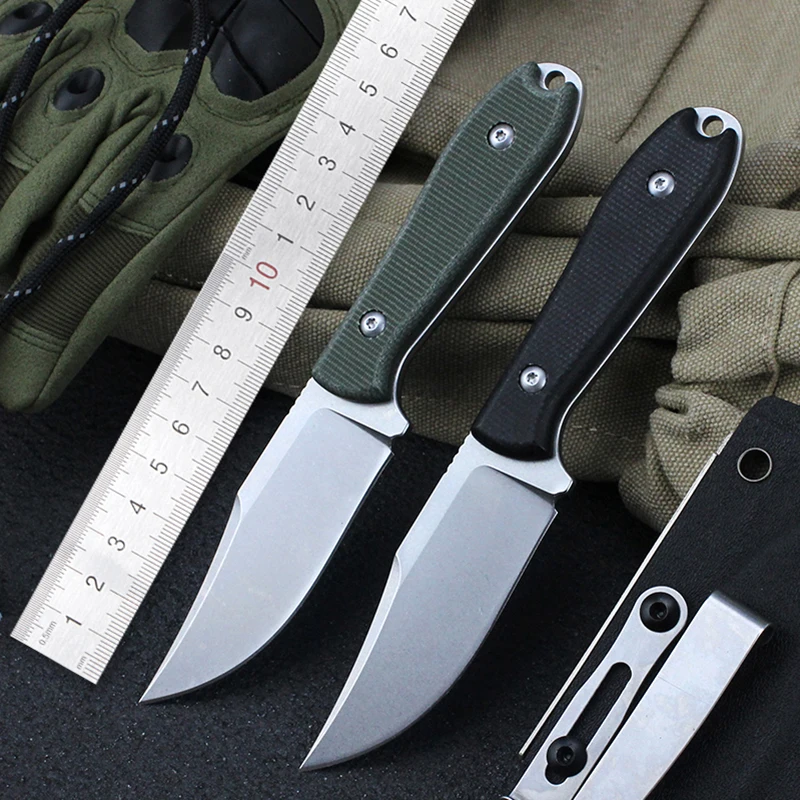 

Men Hunting Knife Fixed Blade D2 Steel linen Handle Tacticacl Outdoor defense Straight Knives Tool GT-T0013