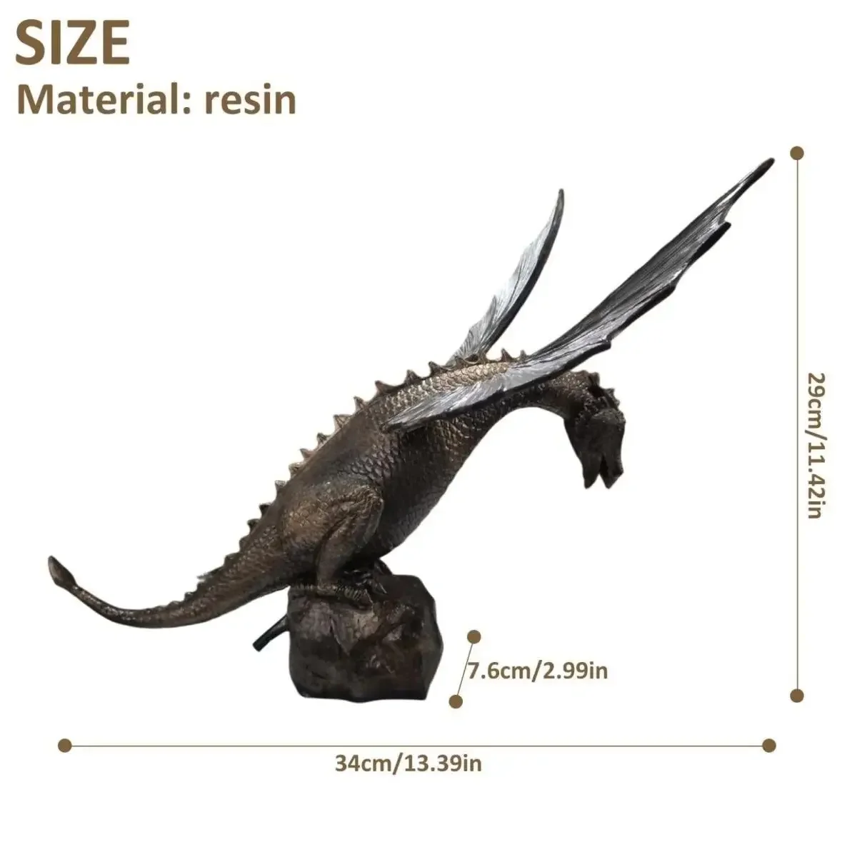 Precision Casting Fire-breathing Dragon Sculpture Waterscape Resin Fountain Majestic Sculpture Dragon Home Garden Decoration