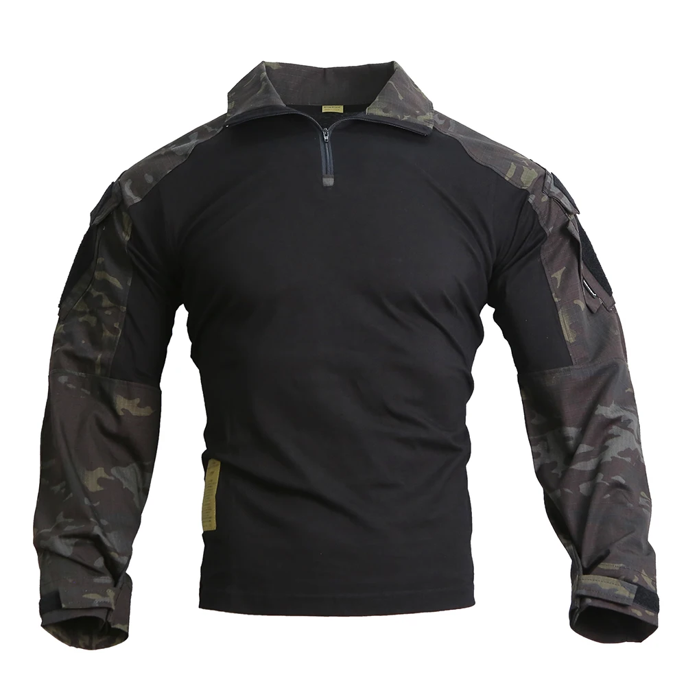 Emersongear E3 Kampfshirts Herren Oberteile Tarnmuster T-Shirt Langarm Sport Jagd Outdoor Wandern Training MCBK – Detail 2