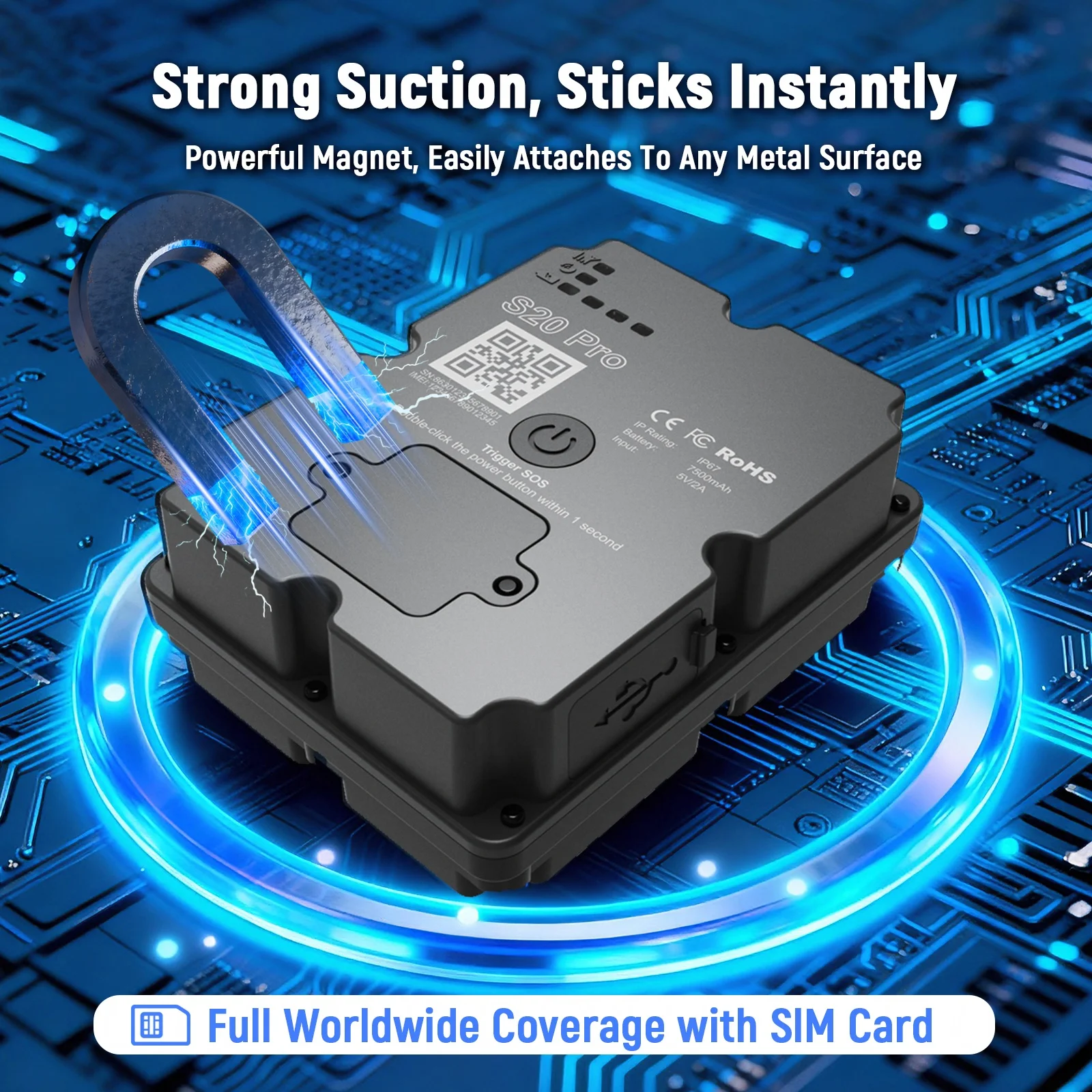 Localizzatore GPS 4G LTE per veicoli, venditore statunitense, localizzatore magnetico nascosto per auto, tracciamento in tempo reale, autonomia della batteria di 60 giorni, aggiornamenti ogni 10