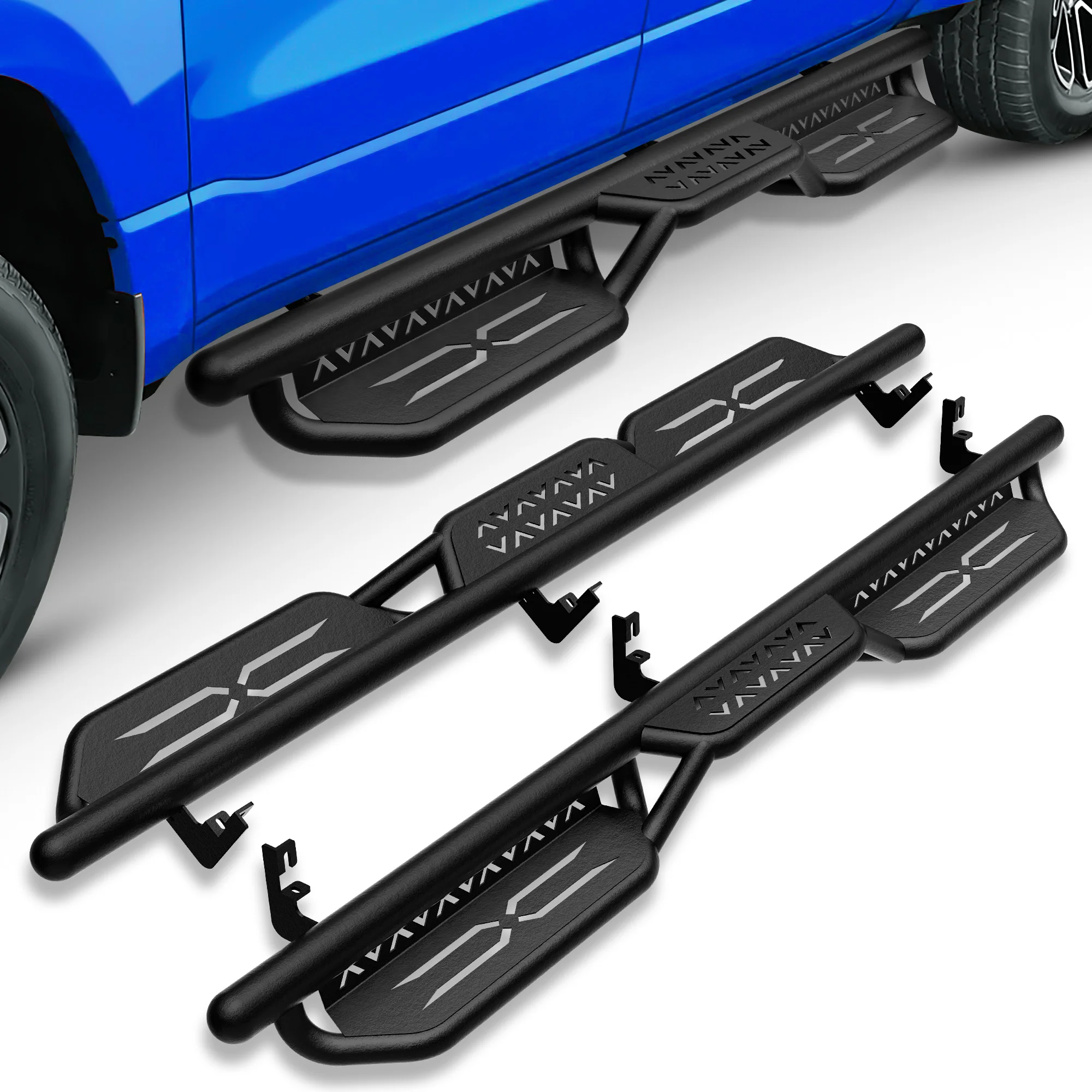 

Running Boards Side Steps for 2015-2025 Chevy Colorado & GMC Canyon CrewCab 4 Full Size Doors 2-Stairs Side Rails Step Nerf Bars