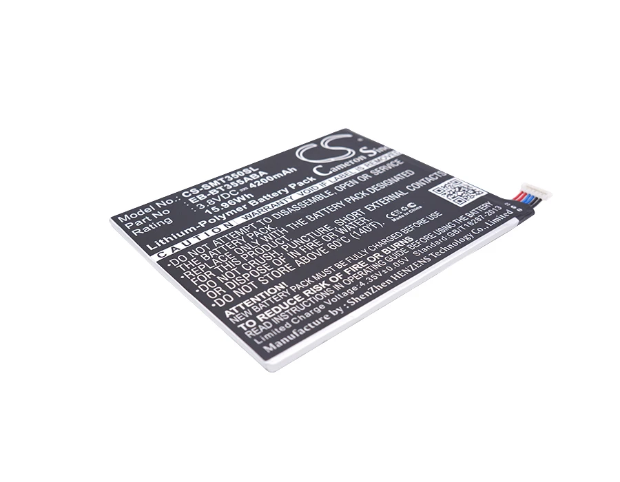 Tablet Battery For  Samsung EB-BT355ABA SM-T350  Galaxy Tab A 8.0  Volts 3.8 Capacity 4200mAh / 15.96Wh