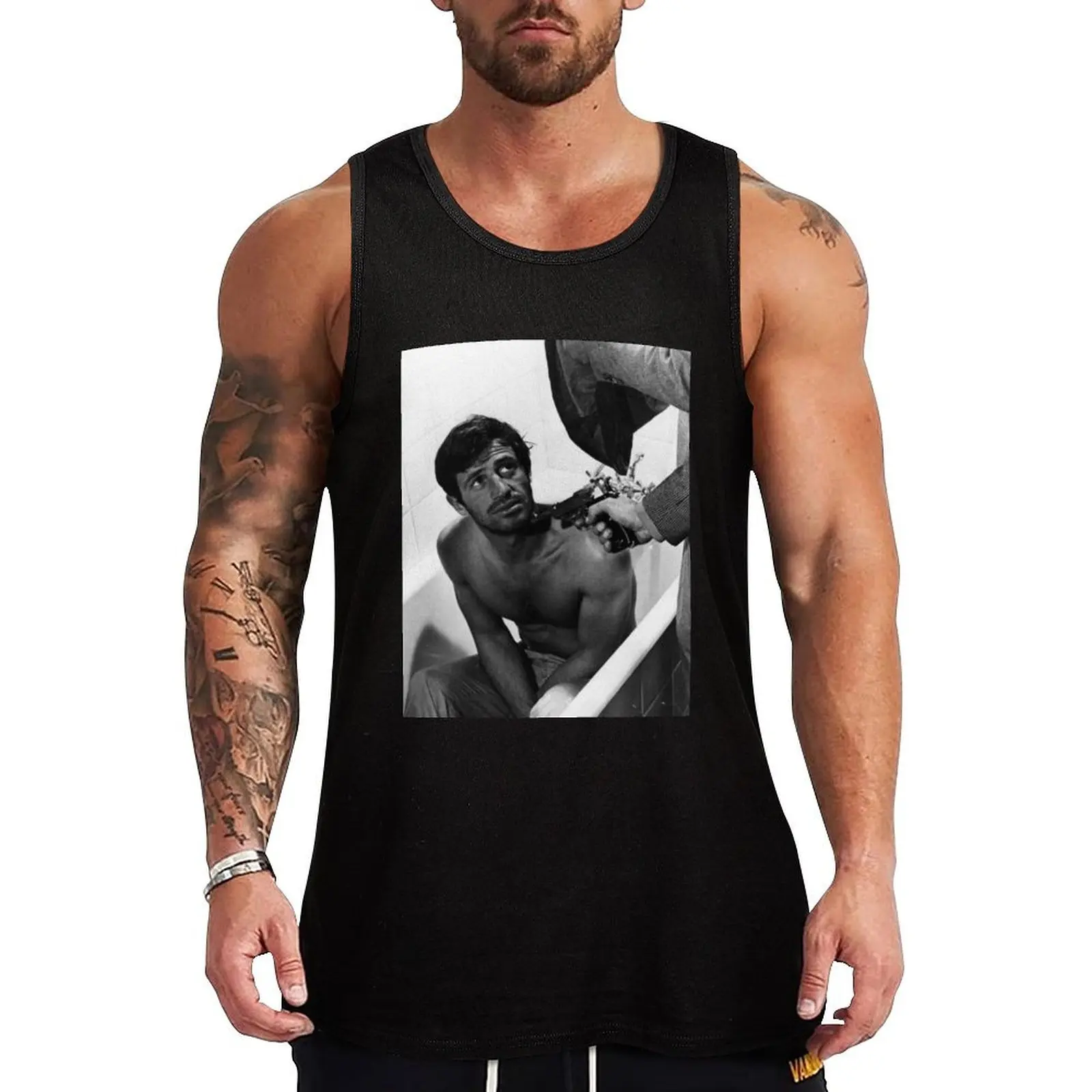 Jean Paul Belmondo Tank Top bodybuilding men clothes fitness plain t-shirt Men's t shirt