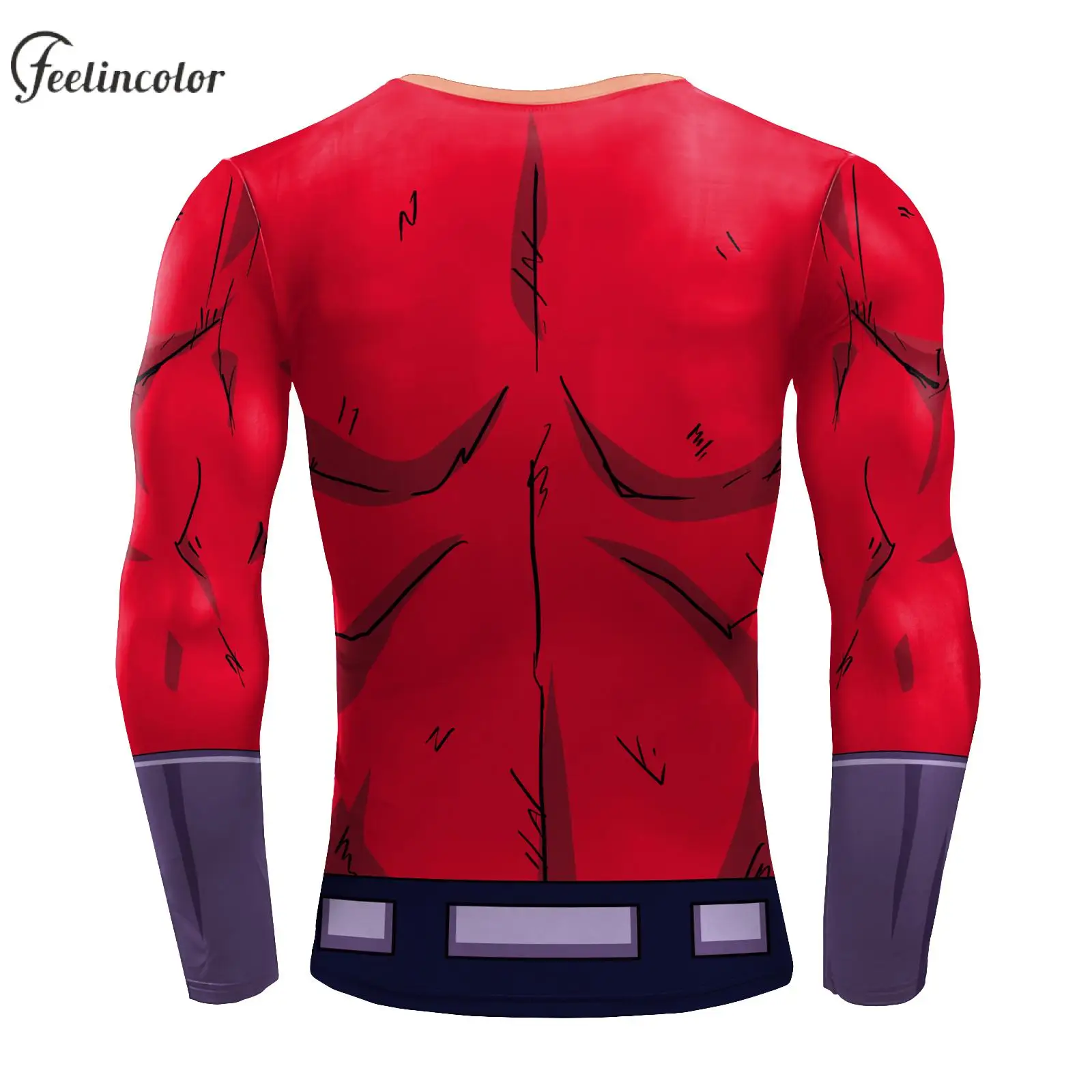 Long Sleeve Shirt Quick Drying Workout Top Crewneck Compression Running T-Shirt Anime Streetwear Men Muscle Print Tee Clothing