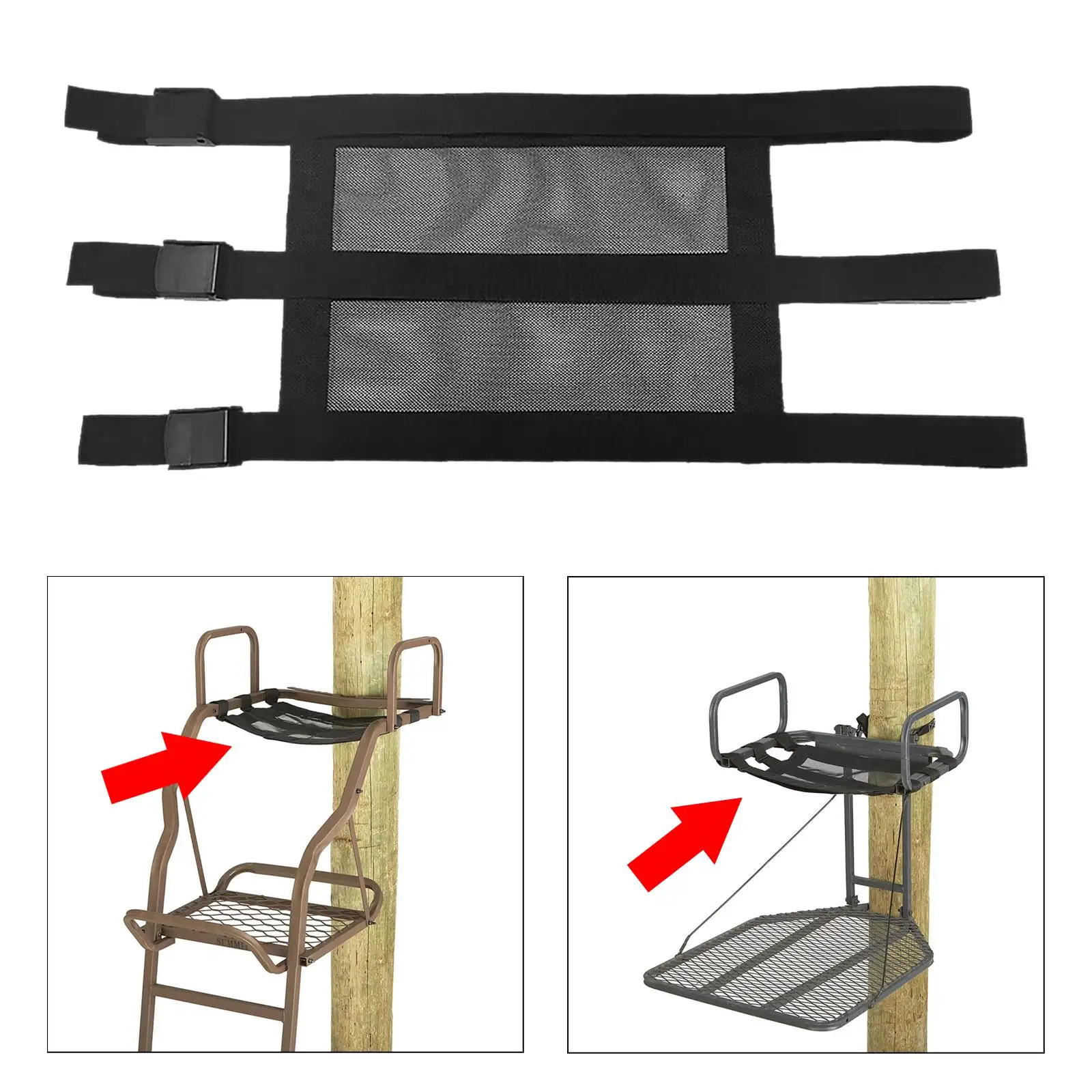 Tree Stand Seat Replacement Adjustable Buckle Easy to Install Adults Ladder Stand Seat for Climbing Treestands Outdoor Hiking