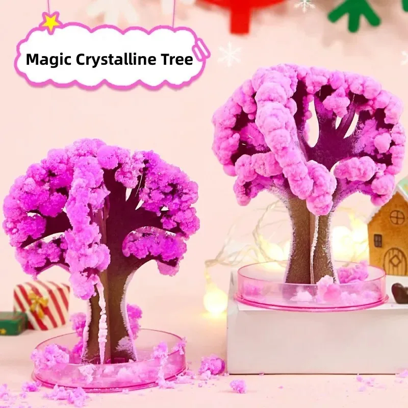 Magic Growing Christmas Tree Paper Crystal Trees Blossom Toys DIY Fun Xmas Gift for Adults Kids Home Festival Party Decor Props