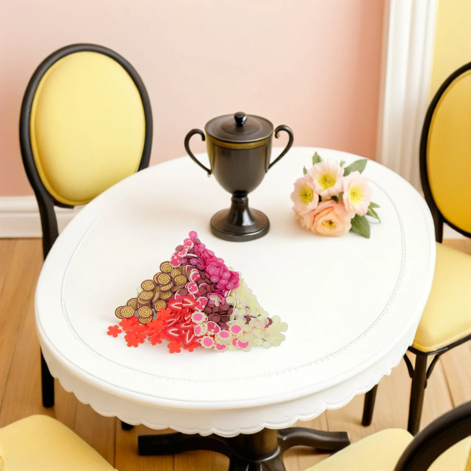 5 pçs fatias de carne falsas realistas legumes em miniatura narutomaki argila macia polvilha para fingir cozinha jogar casa de bonecas