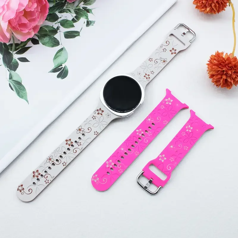 Силиконовый ремешок для Samsung Galaxy Watch 8, 44 мм, 40 мм, браслет Correa с гравировкой, браслет Galaxy Watch 8, классический спортивный ремешок 46 мм